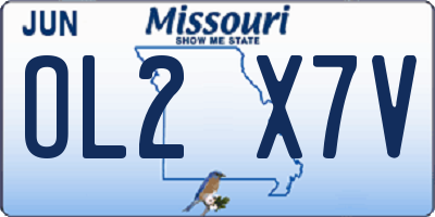 MO license plate OL2X7V