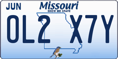 MO license plate OL2X7Y