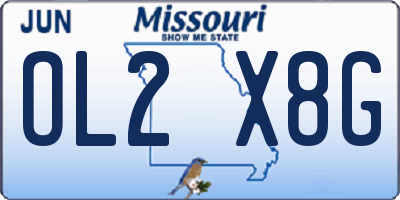 MO license plate OL2X8G