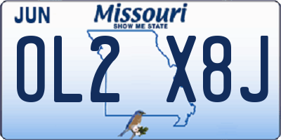 MO license plate OL2X8J