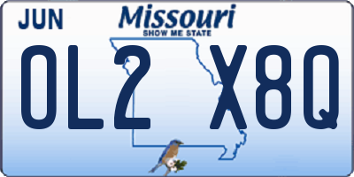 MO license plate OL2X8Q