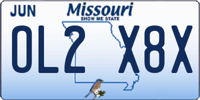 MO license plate OL2X8X