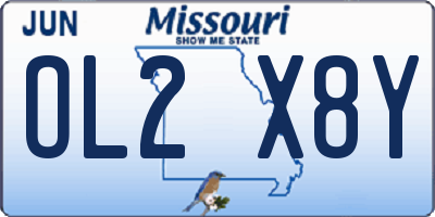 MO license plate OL2X8Y