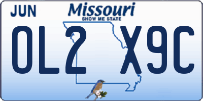 MO license plate OL2X9C