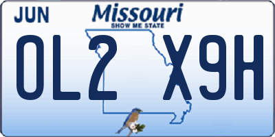 MO license plate OL2X9H