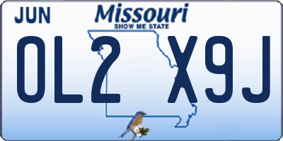 MO license plate OL2X9J