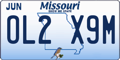 MO license plate OL2X9M