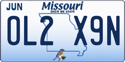 MO license plate OL2X9N