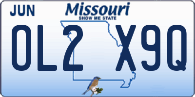 MO license plate OL2X9Q