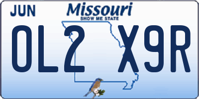 MO license plate OL2X9R
