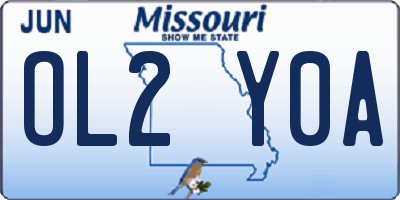 MO license plate OL2Y0A