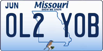 MO license plate OL2Y0B