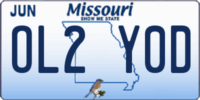 MO license plate OL2Y0D