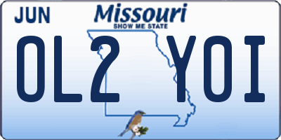 MO license plate OL2Y0I