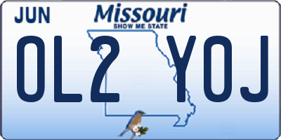 MO license plate OL2Y0J