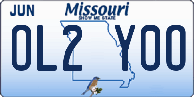 MO license plate OL2Y0O