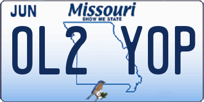 MO license plate OL2Y0P