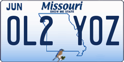 MO license plate OL2Y0Z