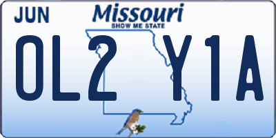 MO license plate OL2Y1A
