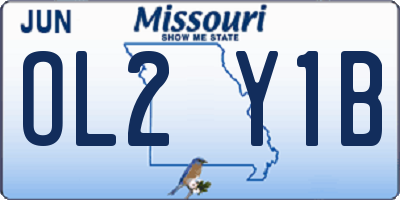 MO license plate OL2Y1B