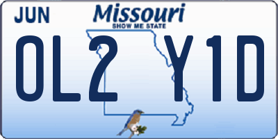 MO license plate OL2Y1D
