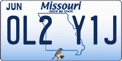 MO license plate OL2Y1J