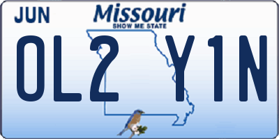 MO license plate OL2Y1N