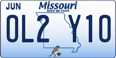 MO license plate OL2Y1O