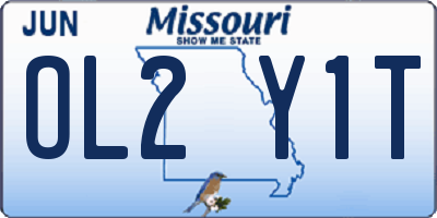 MO license plate OL2Y1T