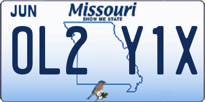 MO license plate OL2Y1X