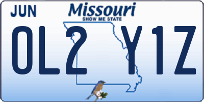 MO license plate OL2Y1Z