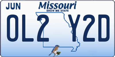 MO license plate OL2Y2D