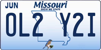 MO license plate OL2Y2I