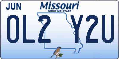 MO license plate OL2Y2U