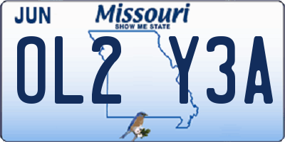 MO license plate OL2Y3A