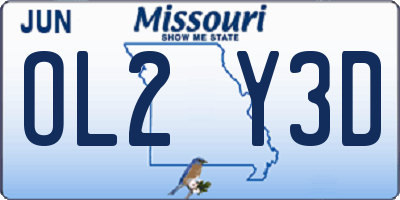 MO license plate OL2Y3D