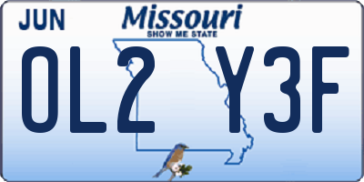 MO license plate OL2Y3F