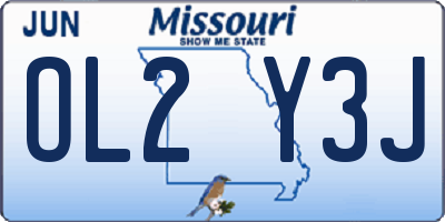 MO license plate OL2Y3J