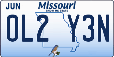 MO license plate OL2Y3N