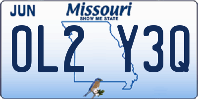 MO license plate OL2Y3Q