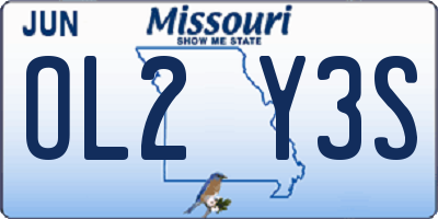 MO license plate OL2Y3S
