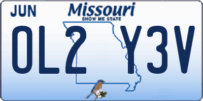 MO license plate OL2Y3V