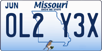 MO license plate OL2Y3X