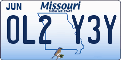 MO license plate OL2Y3Y