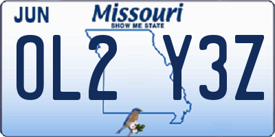 MO license plate OL2Y3Z