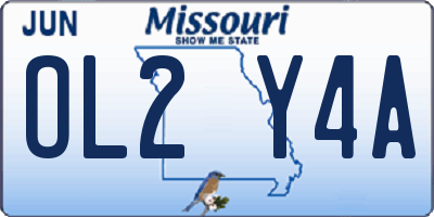 MO license plate OL2Y4A
