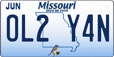 MO license plate OL2Y4N