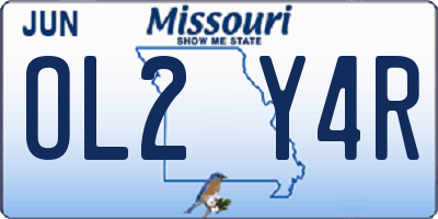 MO license plate OL2Y4R