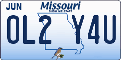 MO license plate OL2Y4U