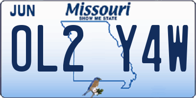 MO license plate OL2Y4W